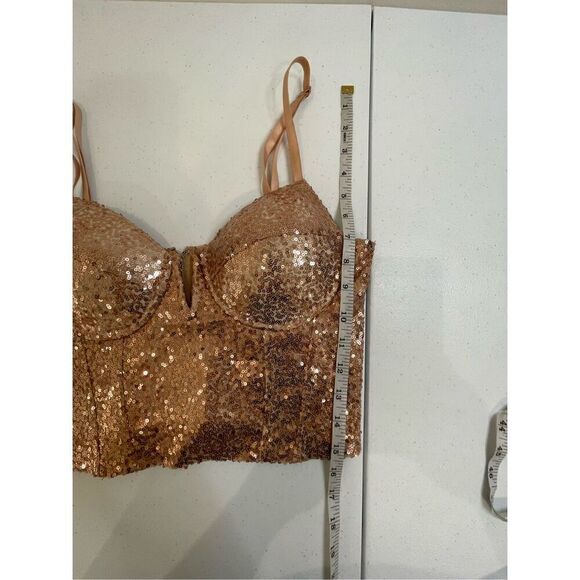 Fashion Nova women’s sequined top peach size medium - Picture 4 of 6
